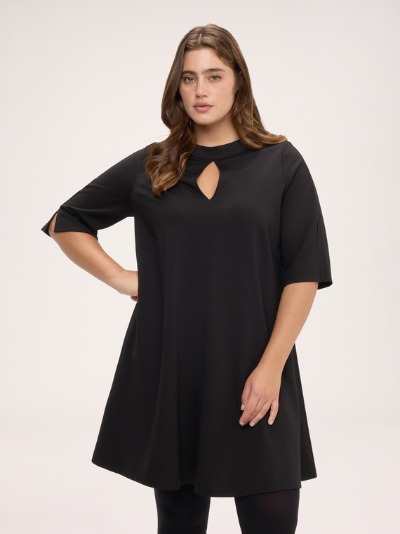 Flared dress in Milano stitch