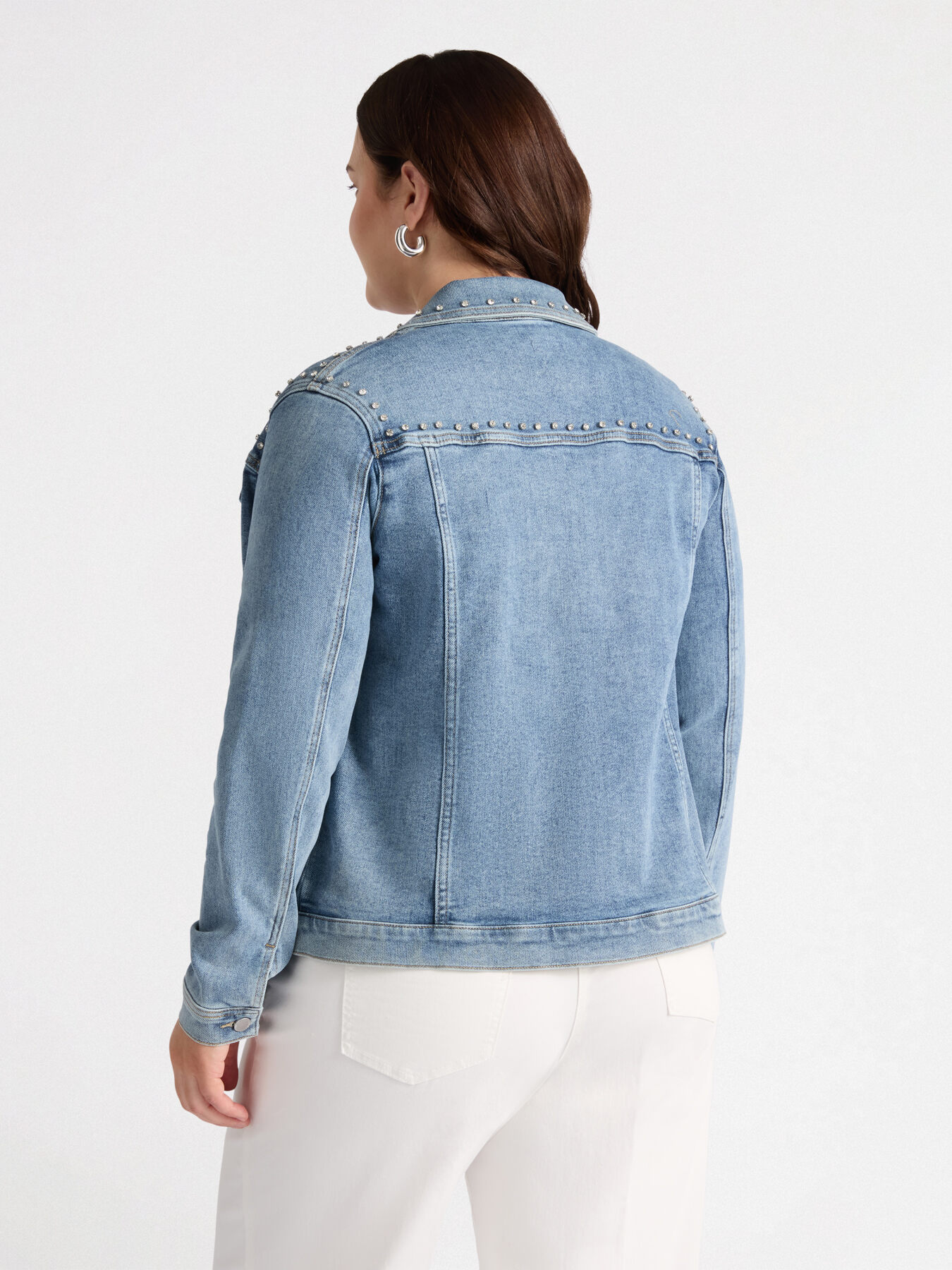 Blouson en denim avec touches de lumi&egrave;re image number 1