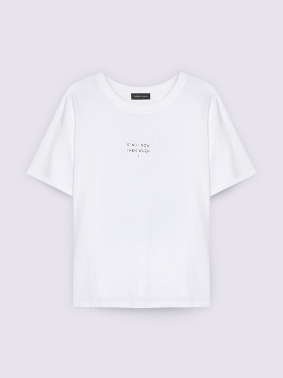 Cotton jersey T-shirt with motivational quote