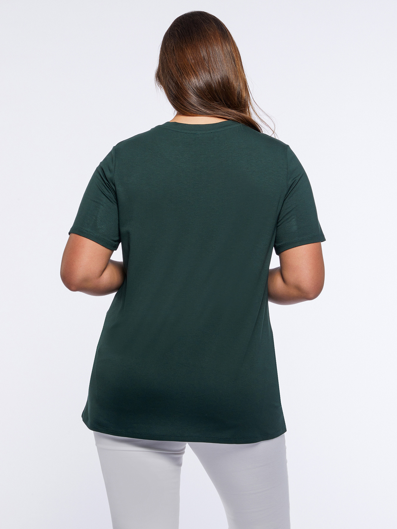 T-Shirt mit Bl&auml;tterdruck und Stickerei image number 1