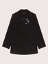 Double-breasted blazer with jewel embellishment image number 4