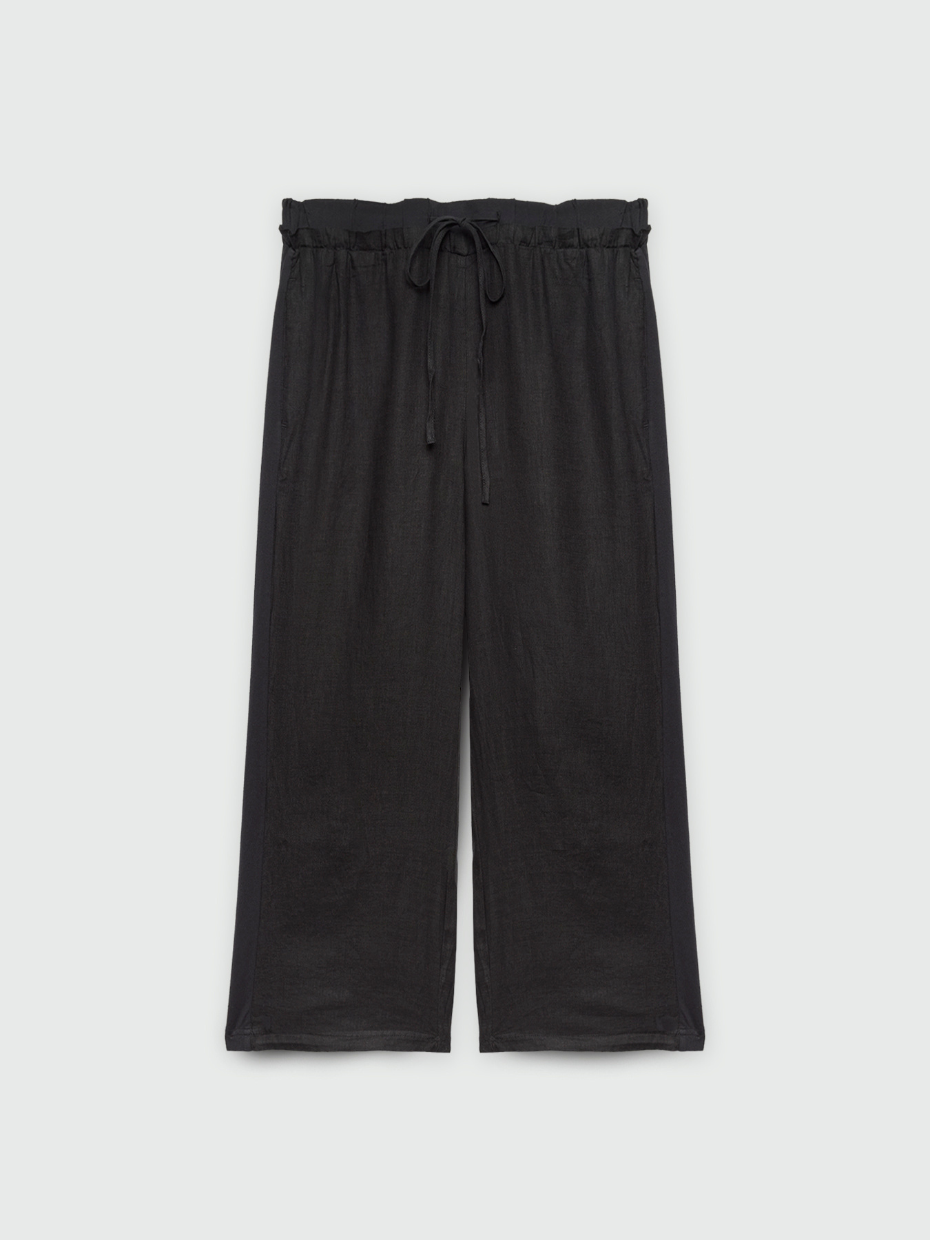Pantalon en lin et jersey avec cordons image number 4