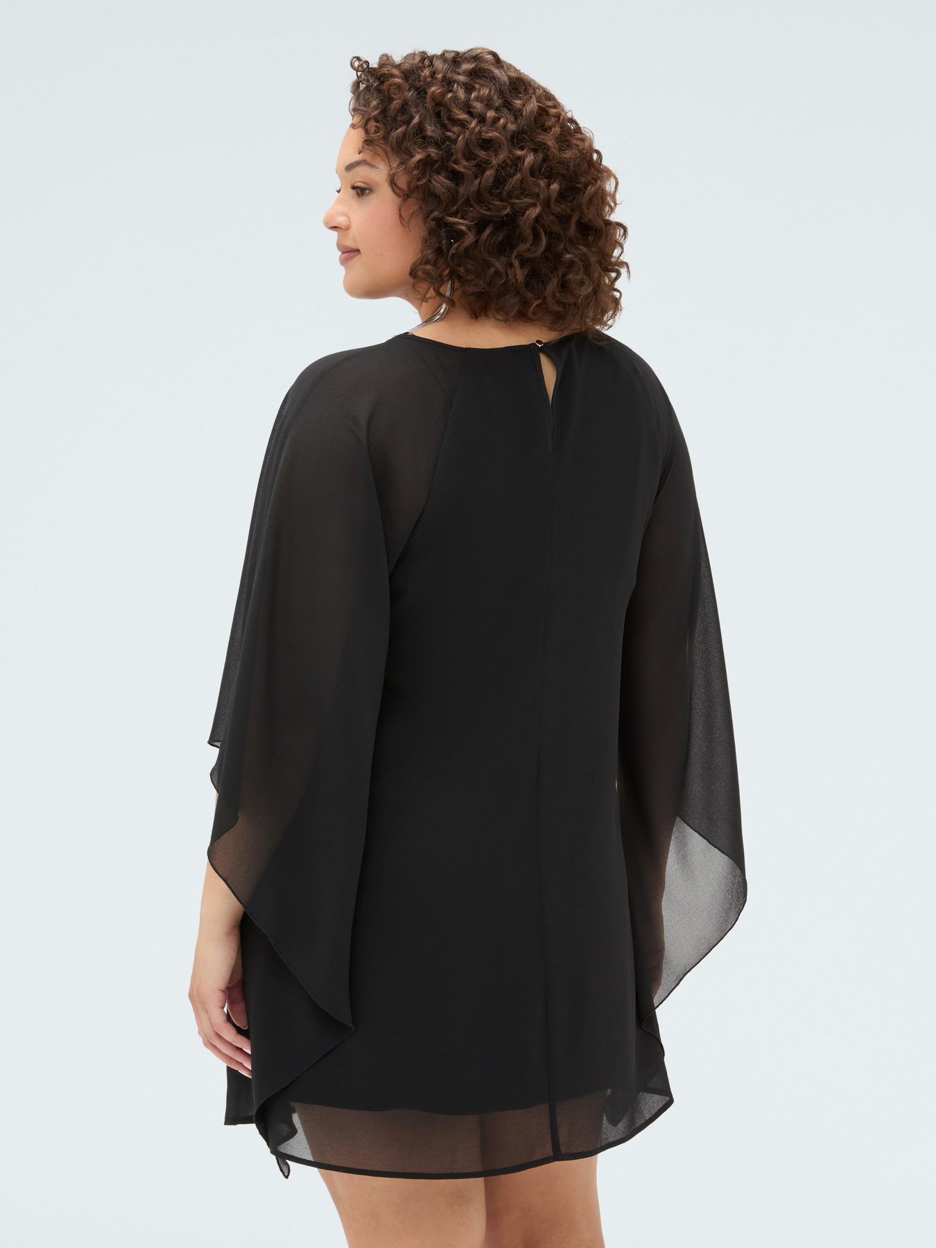 Georgette dress with maxi kimono sleeves image number 1