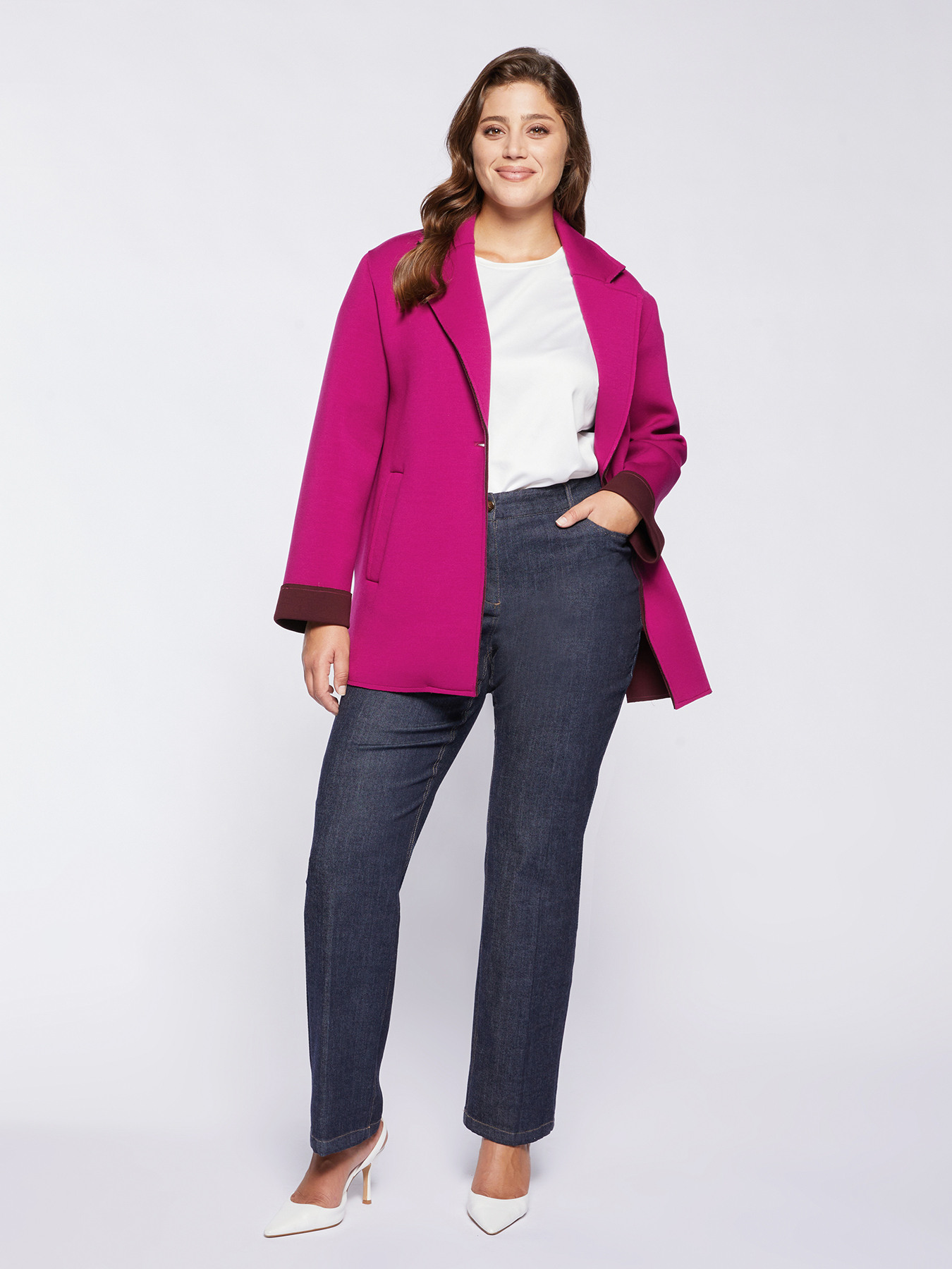 Jeans blu rinse con bordi image number 2