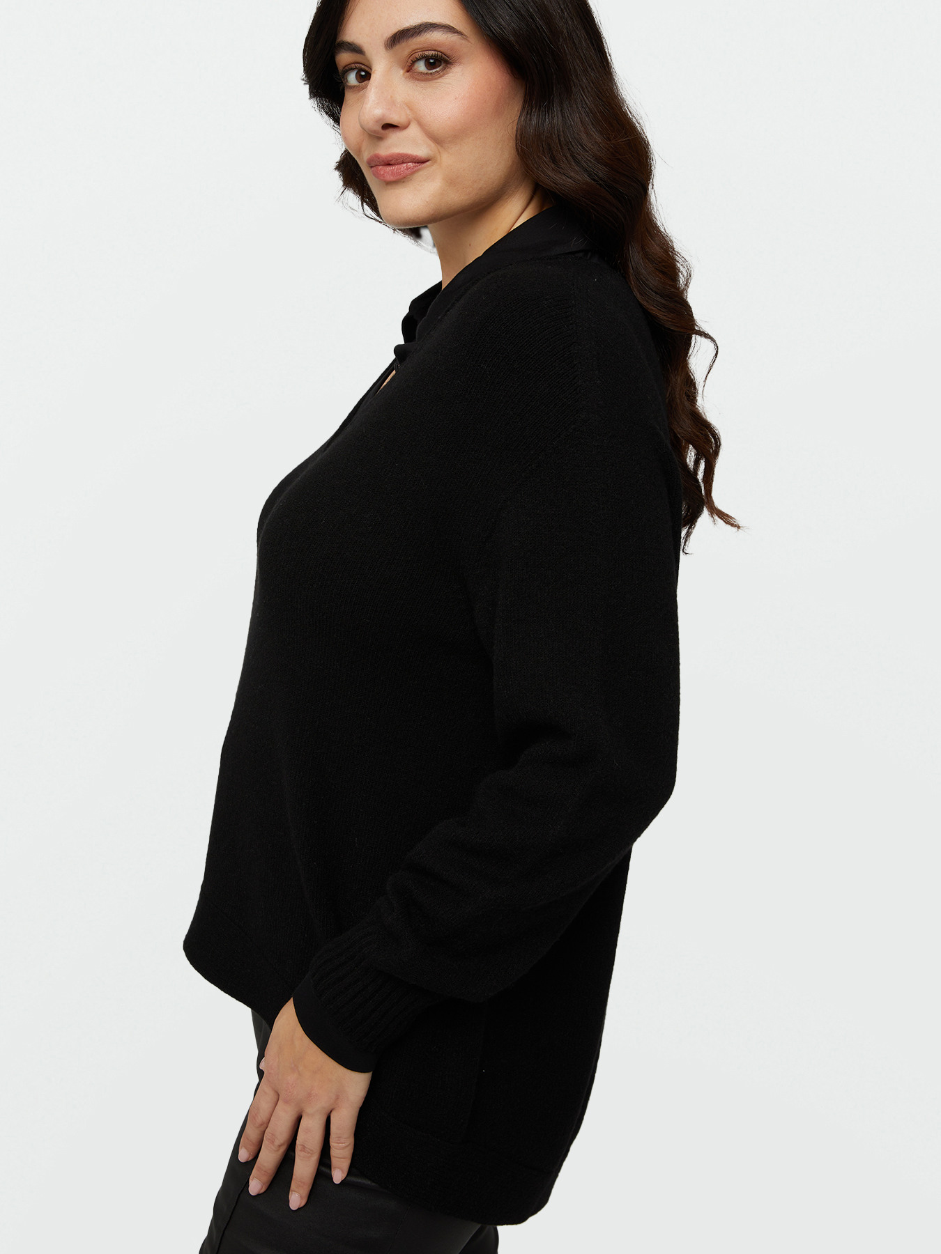 V-neck sweater with asymmetrical design image number 2