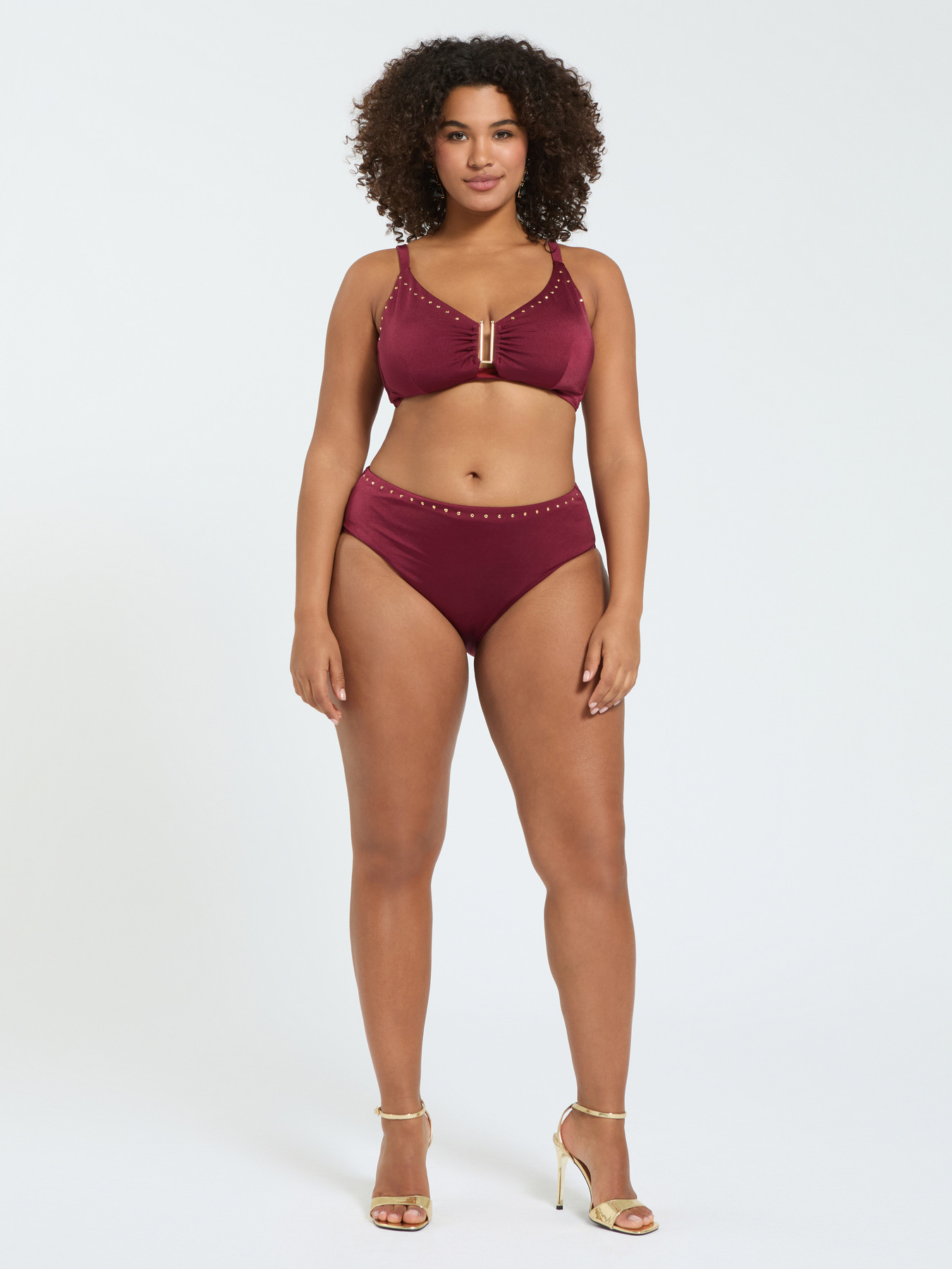 Bikini mit Nieten und Cut-out-Muster image number 4