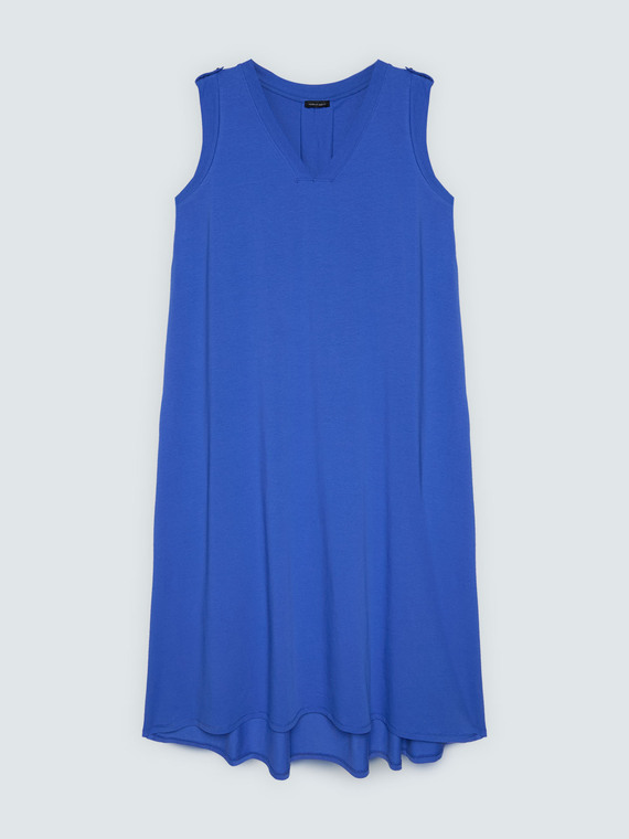 Langes Kleid mit V-Ausschnitt