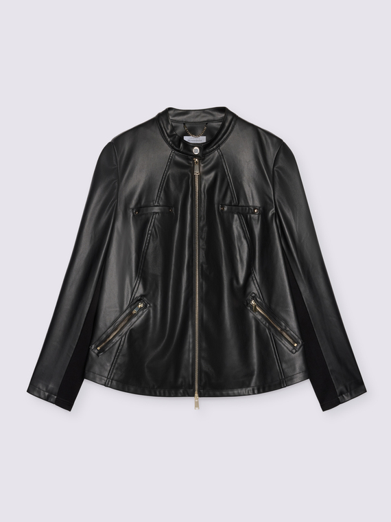 Veste de motard avec parties en tissu stretch