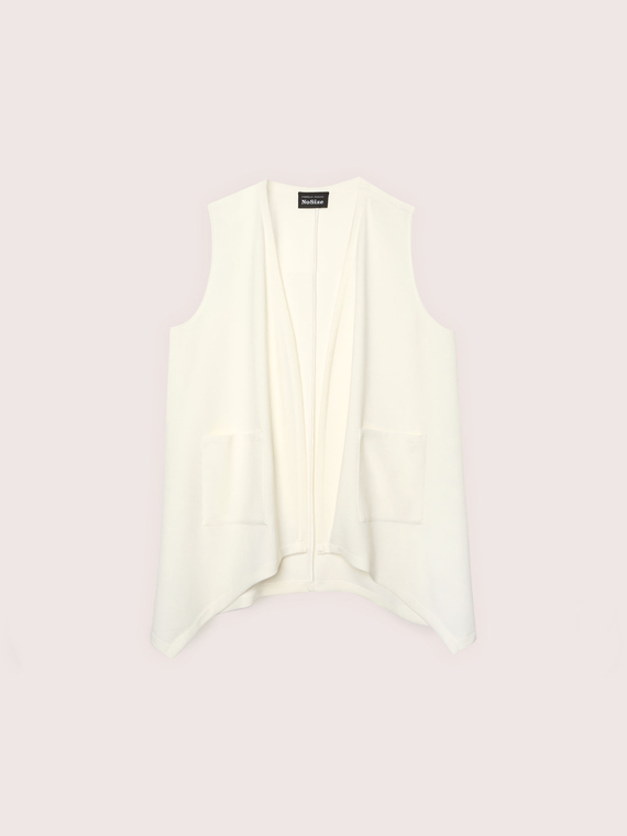 Weste aus Stretch-Gewebe mit asymmetrischem Saum