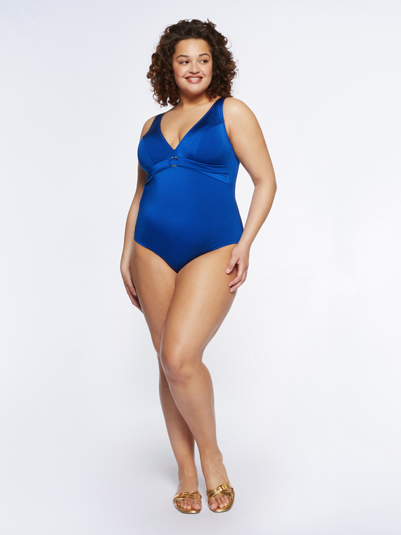 One-piece swimsuit with centre loop