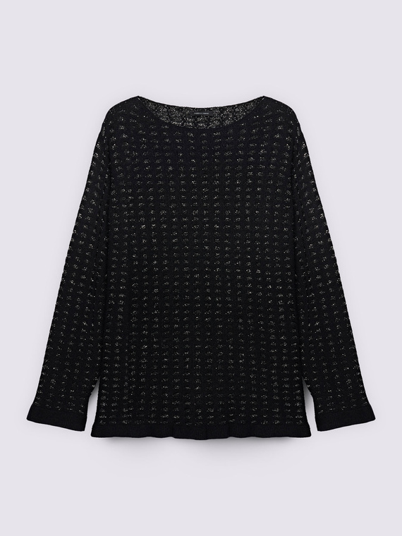 Maille lurex avec encolure bateau