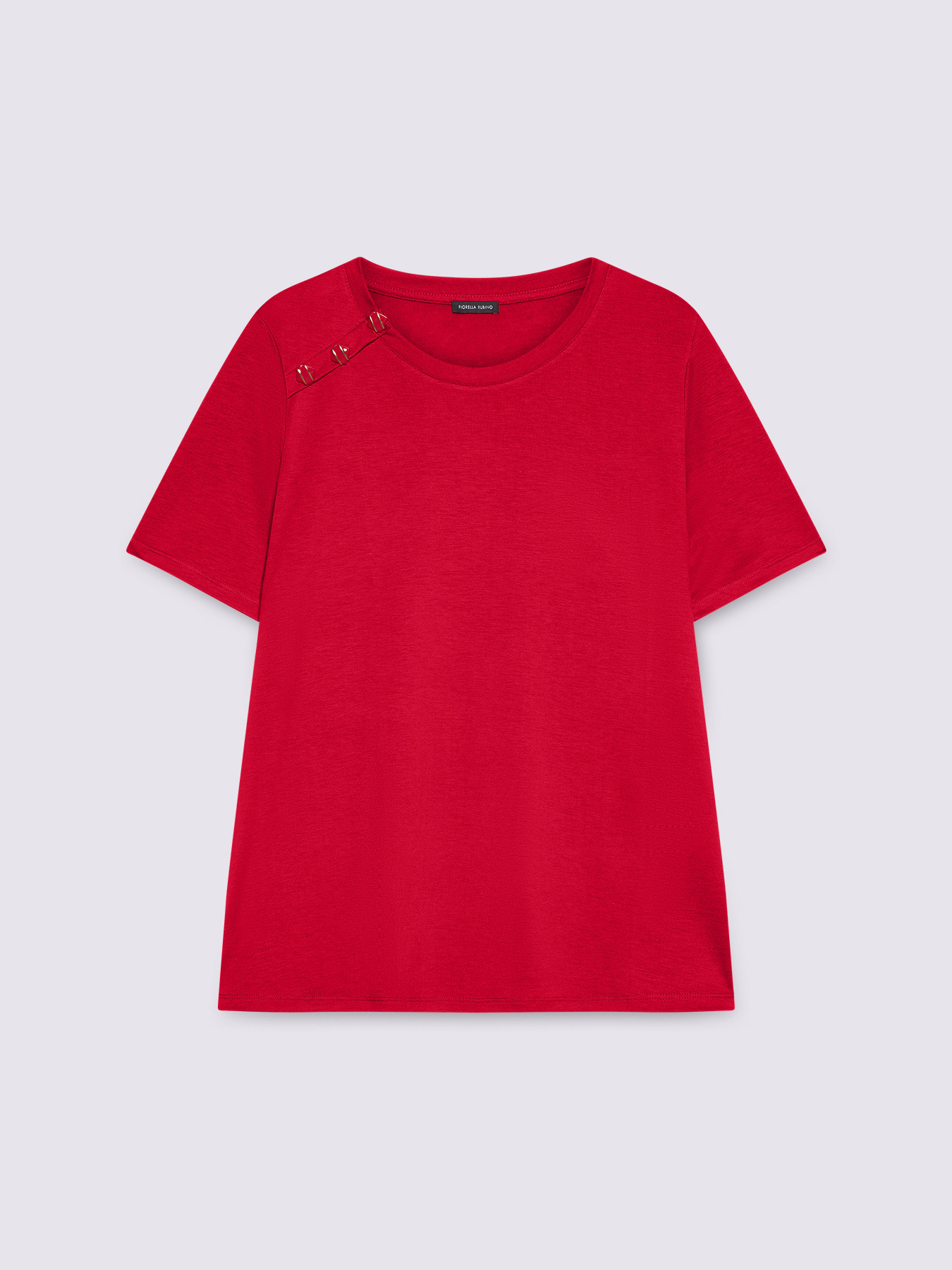 T-shirt in jersey con bottoni decorativi image number 4