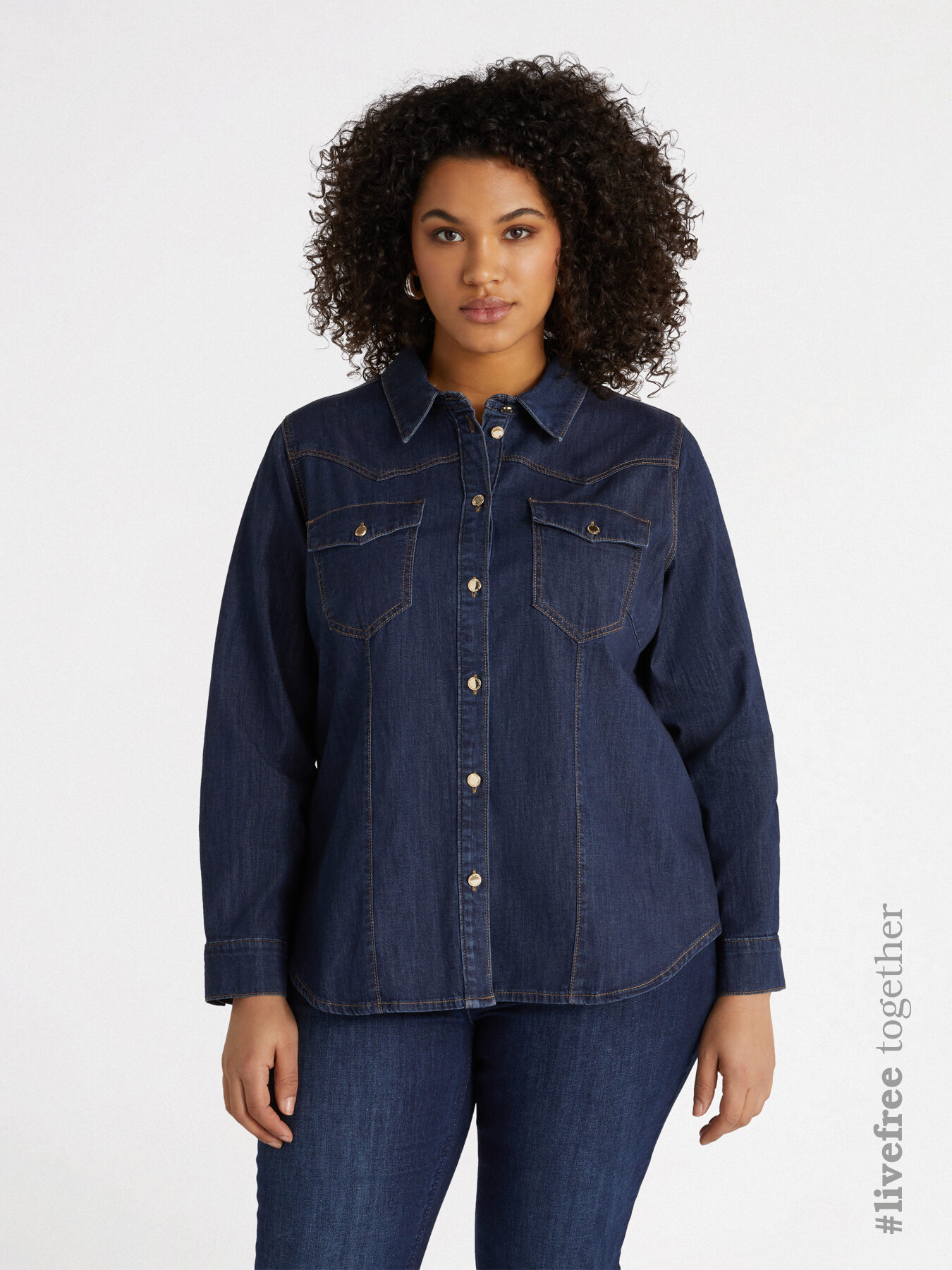Camicia in denim lavaggio dark blue image number 0