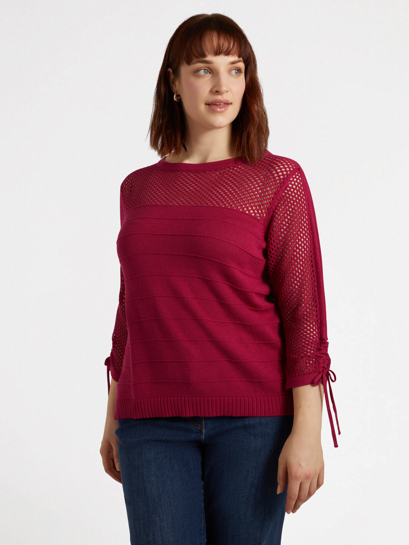 Sweater with gathered sleeves image number 2
