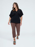 T-shirt en viscose avec d&eacute;tails en dentelle image number 3