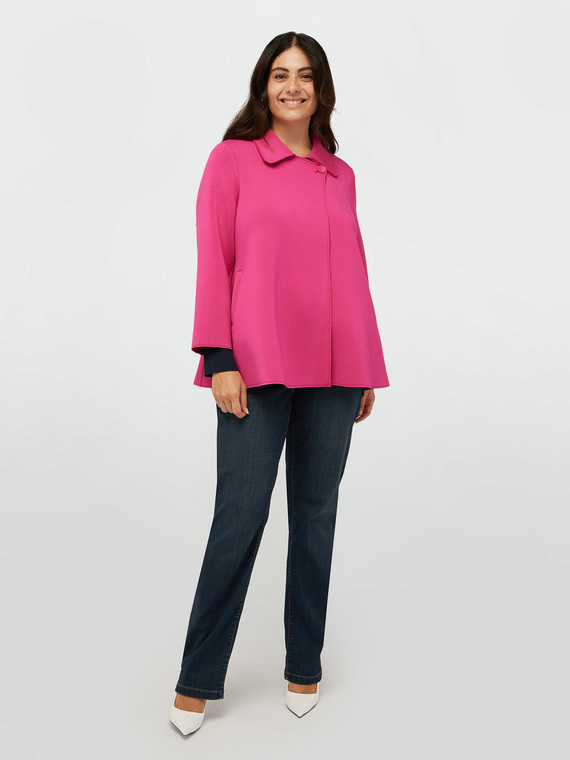 Fiorella Rubino - Cappotto leggero in scuba Donna, Fucsia Taglia: 37 (46 IT)