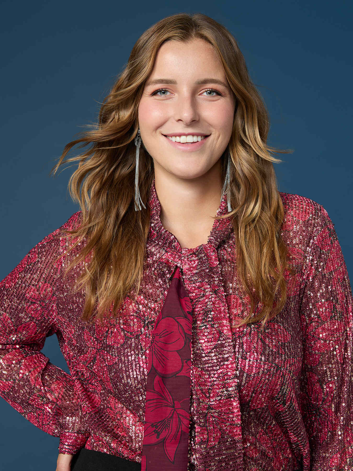 Tulle shirt with sequins image number 0