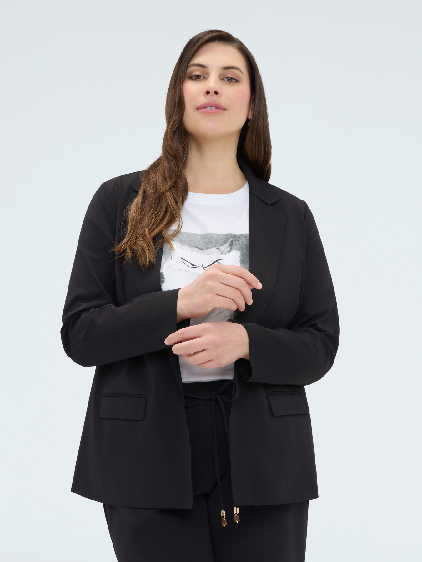 Blazer in cotton blend Milano stitch image number 2
