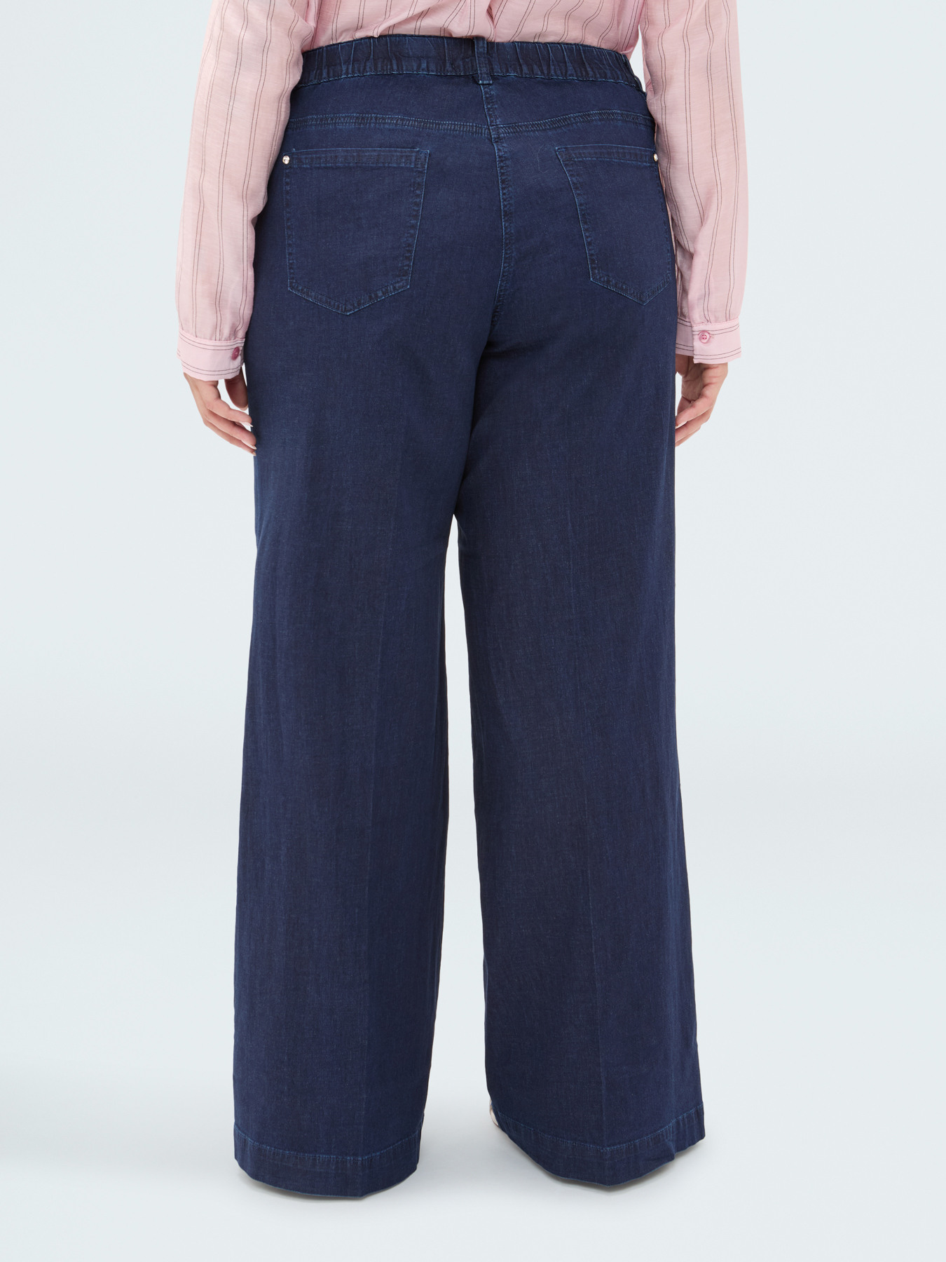 Jeans Wide Leg in Navy-Blau-Waschung image number 1
