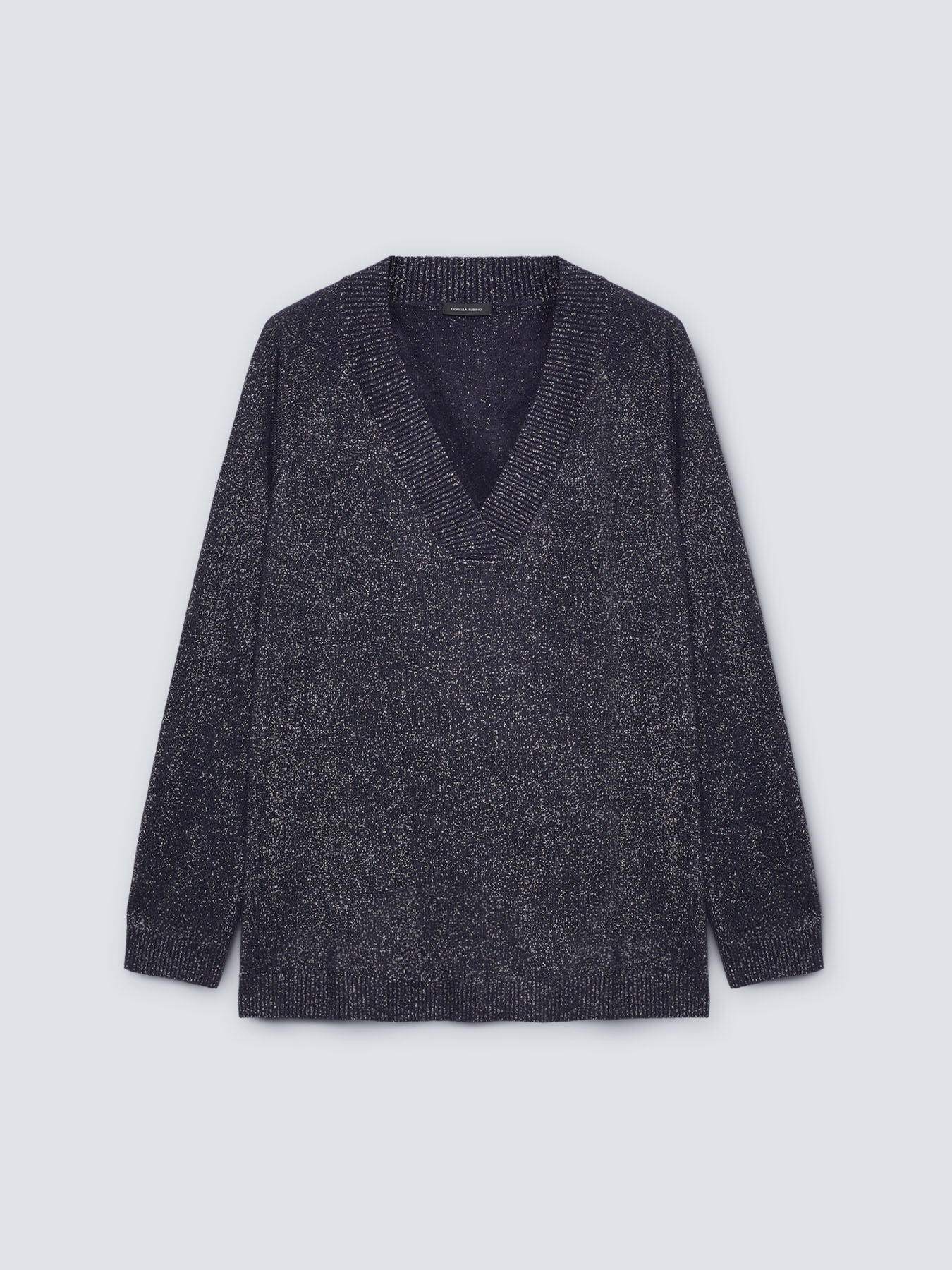 Pull en lurex à col en V image number 3