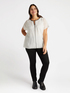 Blouse with black trims and cut-out detail image number 3