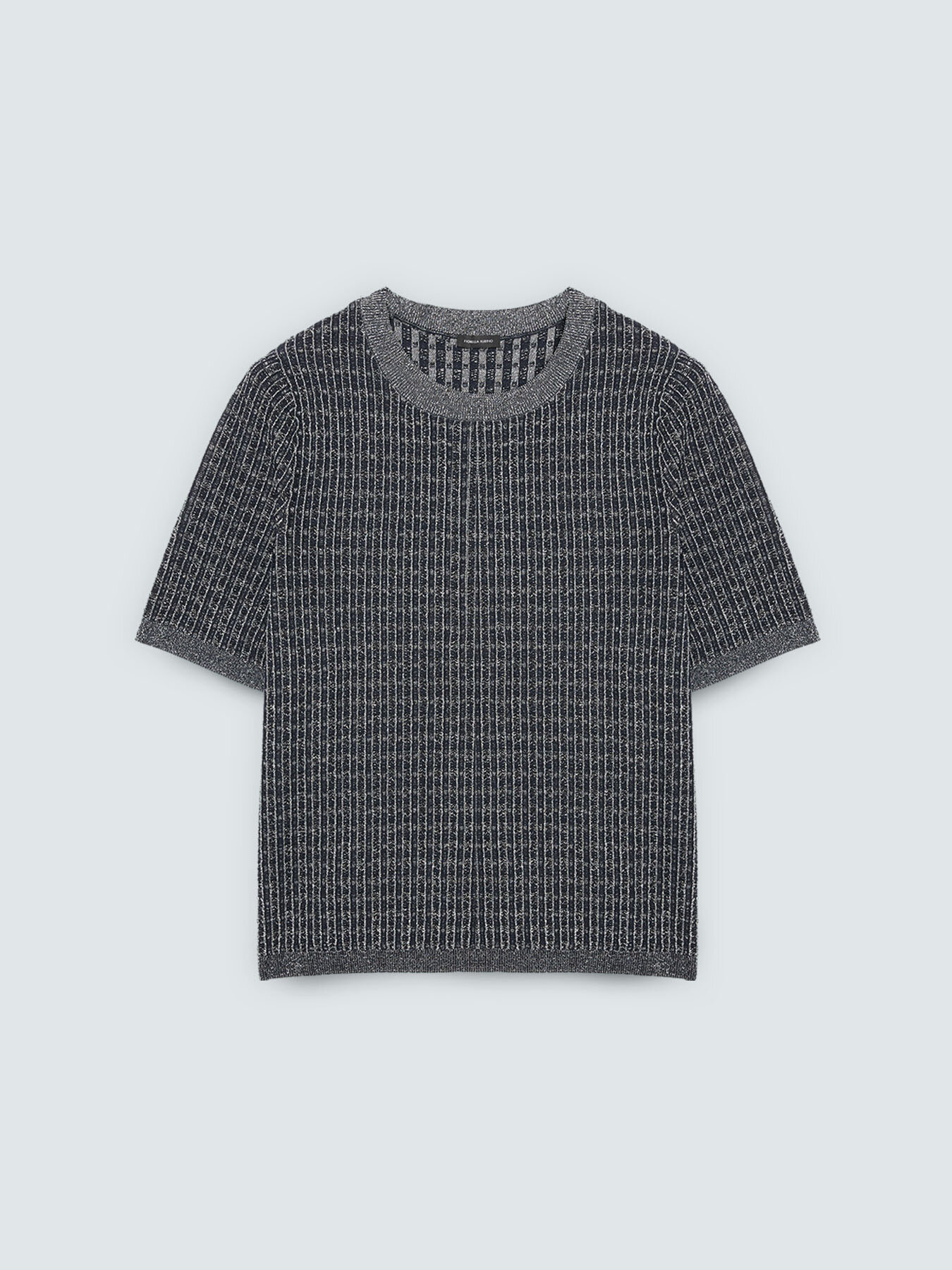 Short sleeve sweater with checkered pattern image number 5