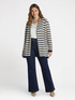Striped oversized cardigan with tiny sequins image number 4