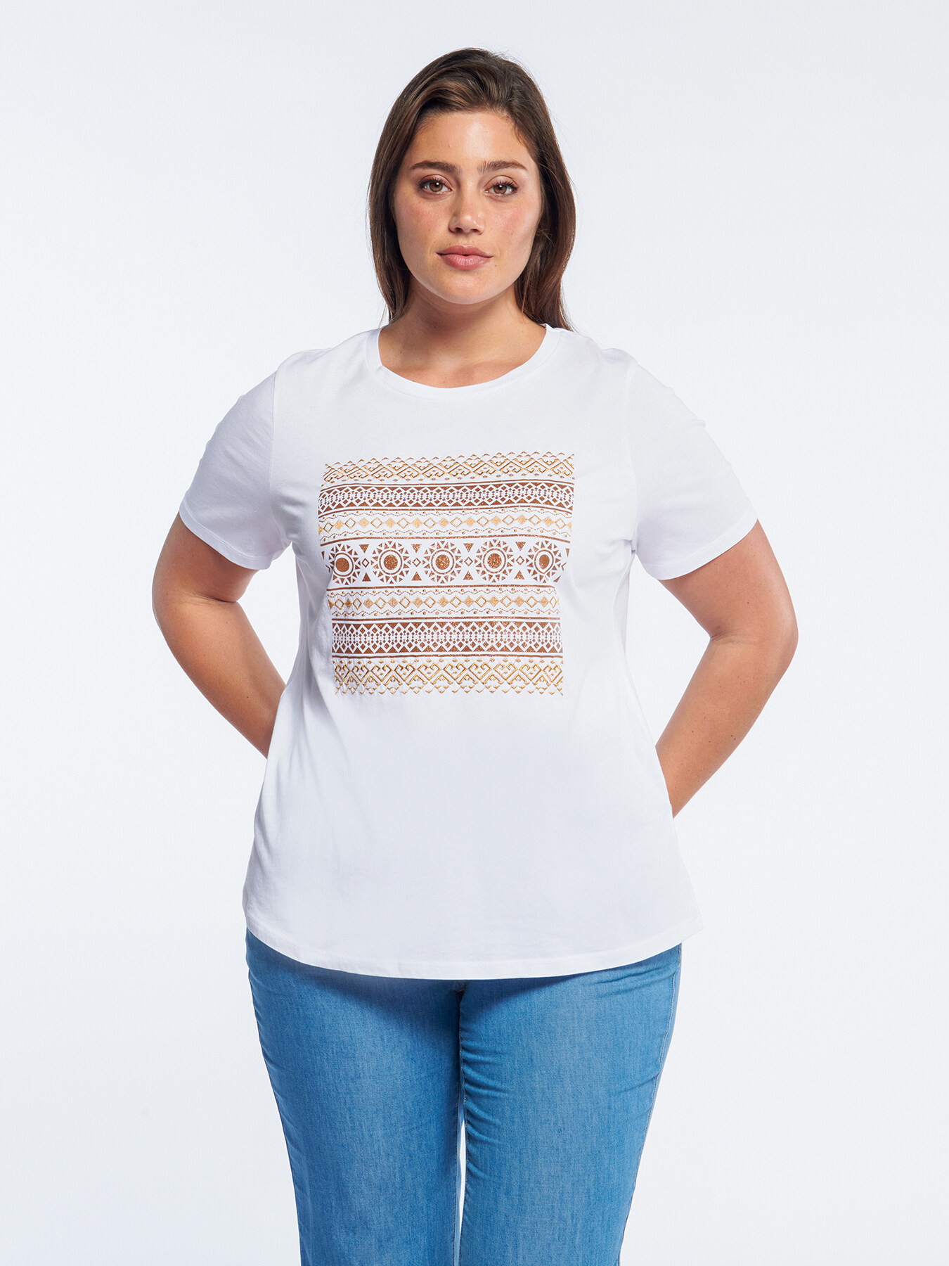 T-Shirt mit Ethno-Stickerei image number 2