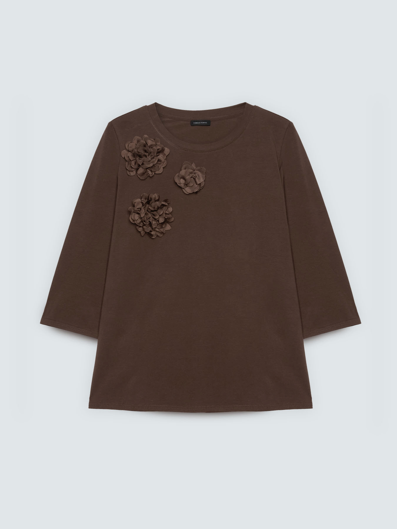 Jersey t-shirt with floral appliqu&eacute;s image number 4