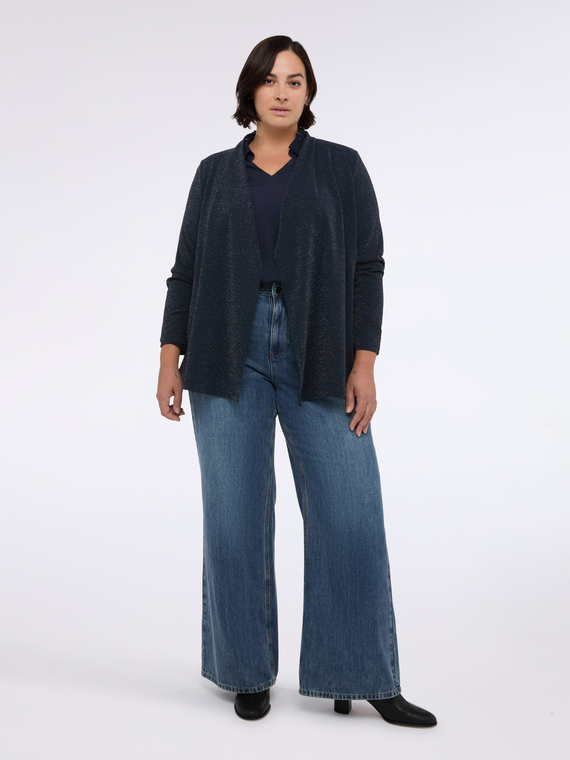 Offene Strickjacke aus Lurex-Jersey