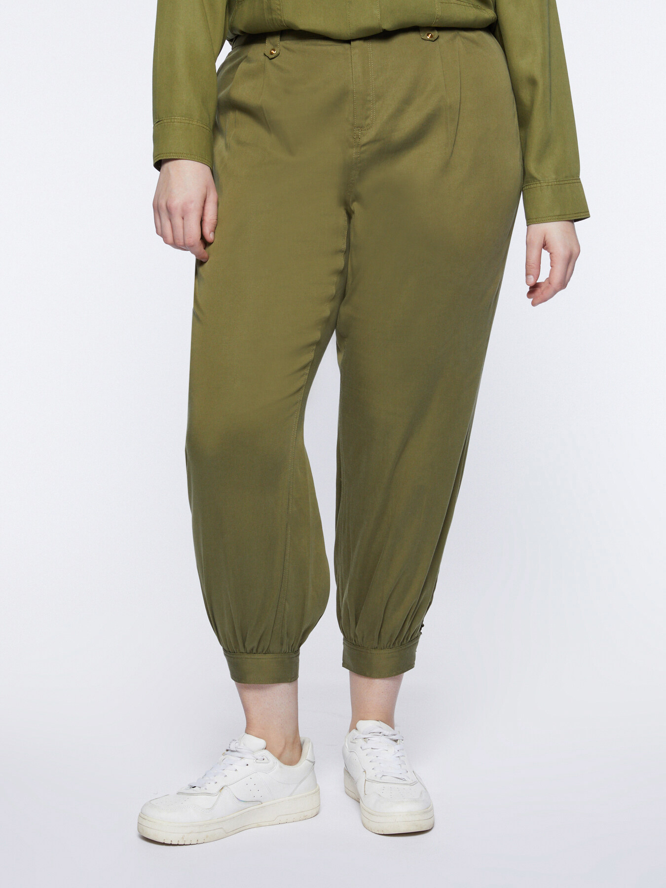 Cropped lyocell trousers image number 0