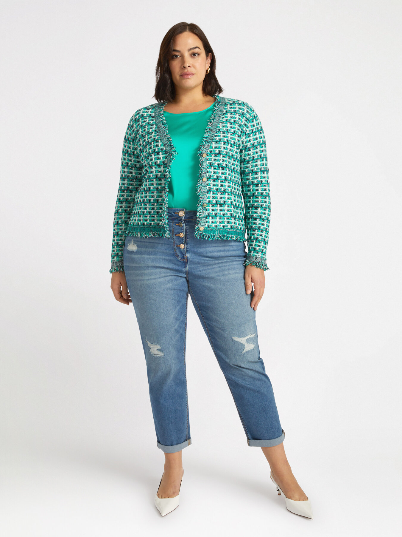 Jeans barrel con strappi image number 3