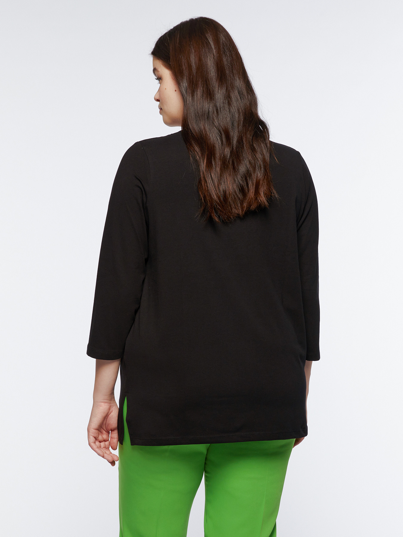 T-Shirt mit Druck und Strass-Steinchen image number 1