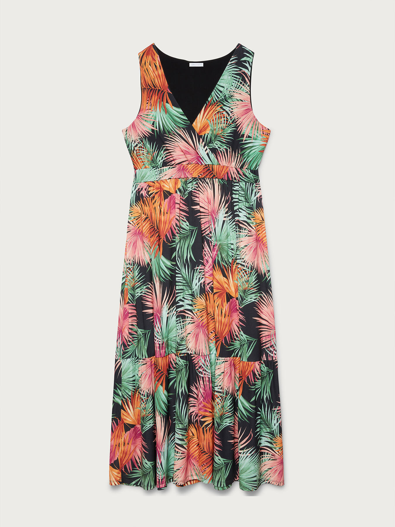 Langes Kleid mit Bl&auml;tterdruck image number 3