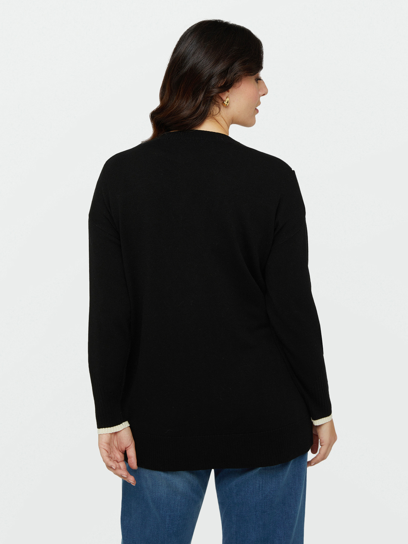 Cardigan avec bords contrastants image number 1