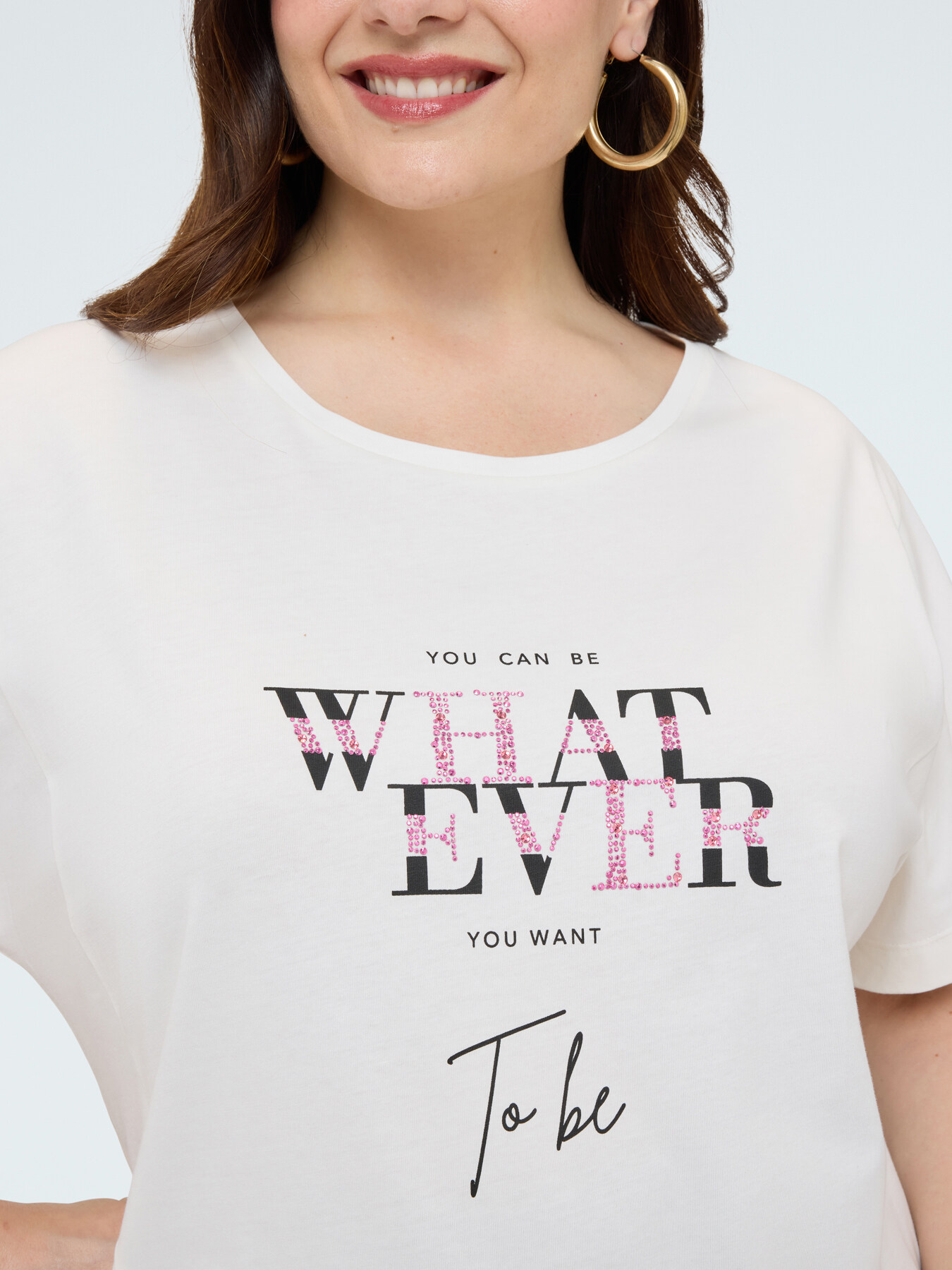 Cotton t-shirt with motivational slogan image number 3