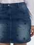 Denim mini skirt with appliqu&eacute;s image number 4