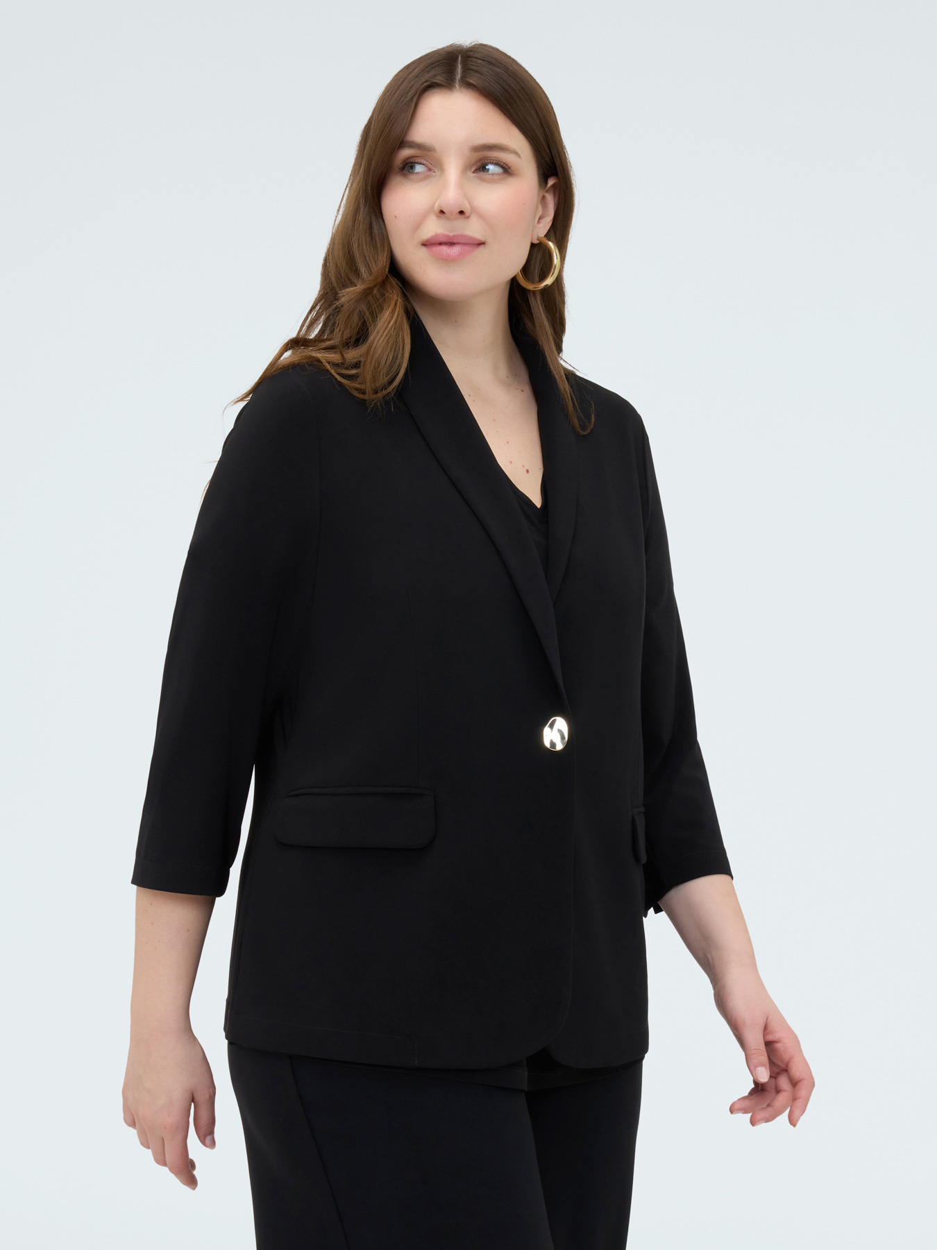 Jersey blazer with three-quarter sleeves image number 0