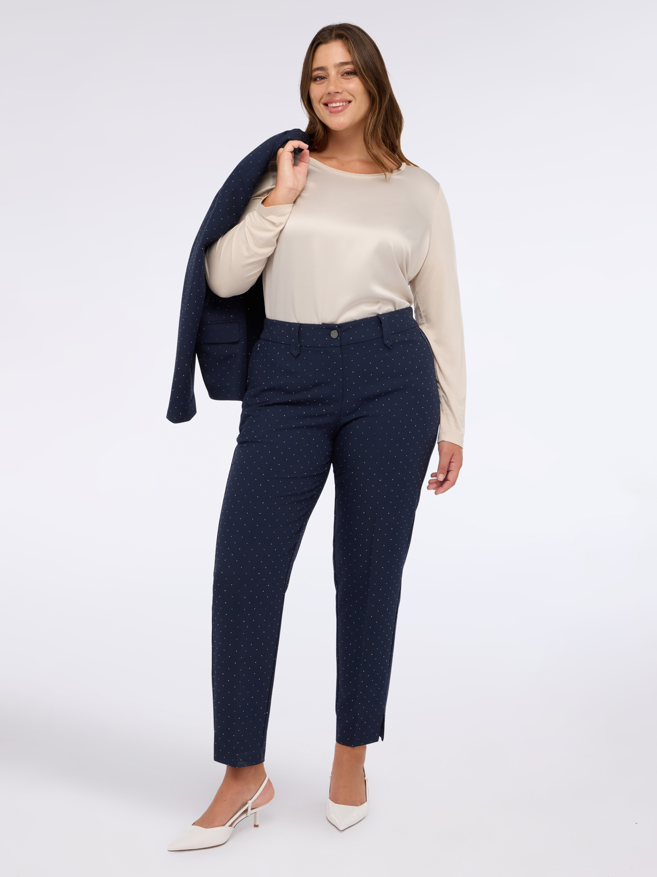 Two-material long-sleeved T-shirt image number 2