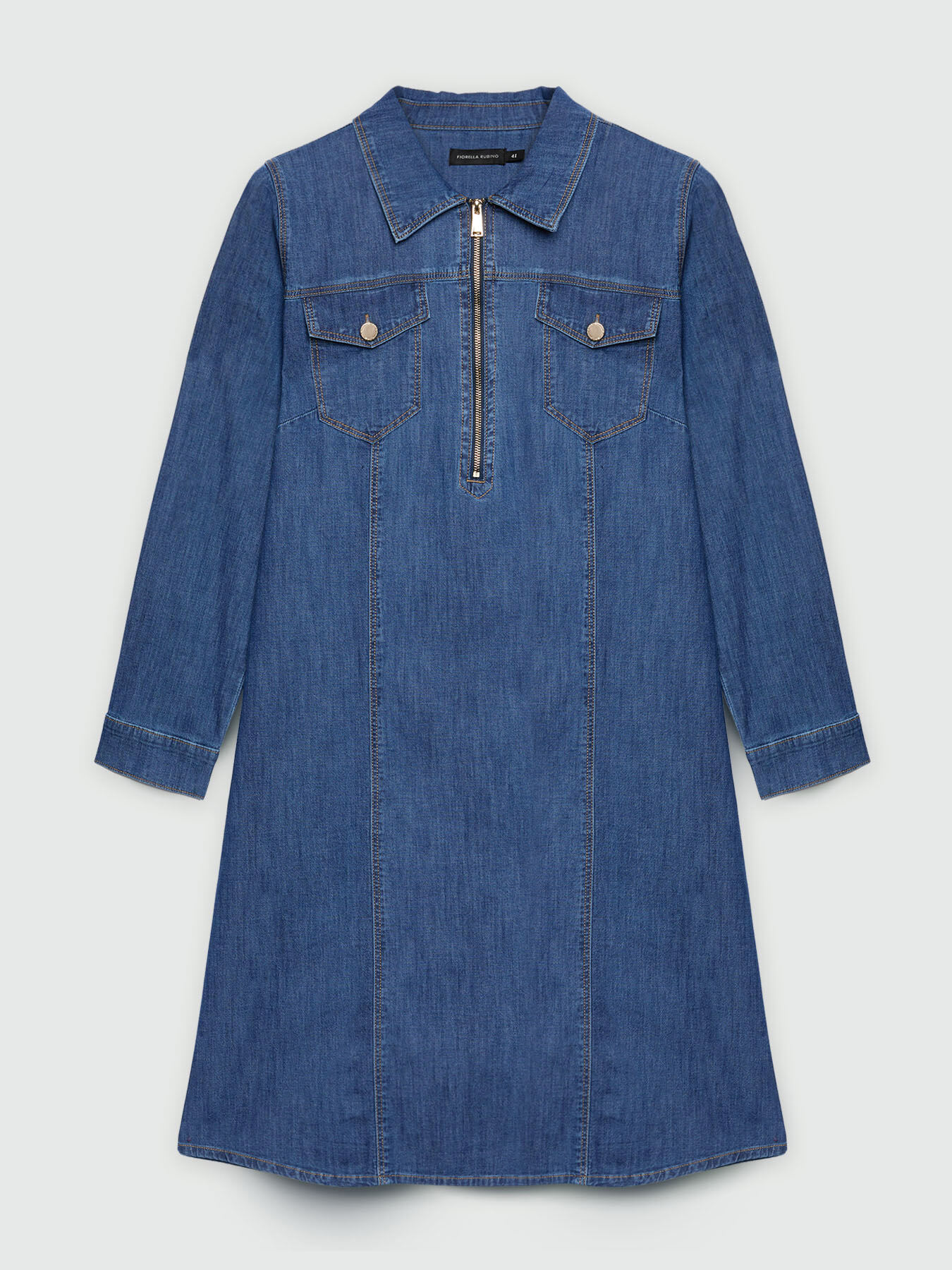 Stretch denim dress image number 5