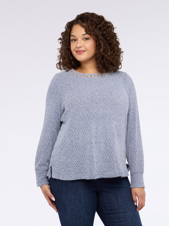 T-shirt en jersey avec d&eacute;tail sur l'encolure