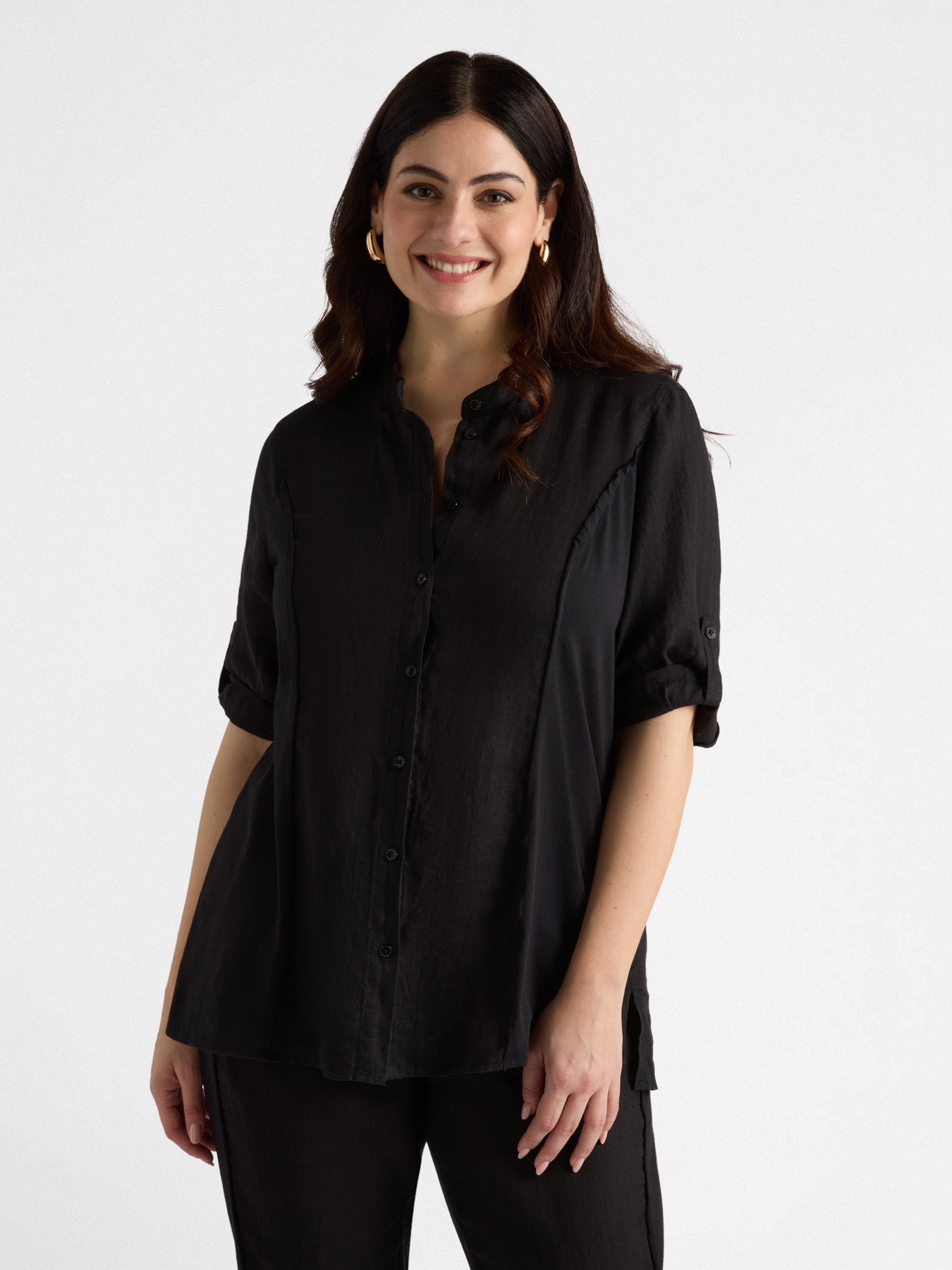 Chemise en lin et jersey image number 0