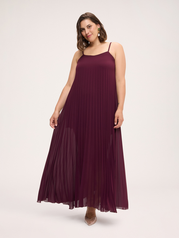 Long pleated georgette dress