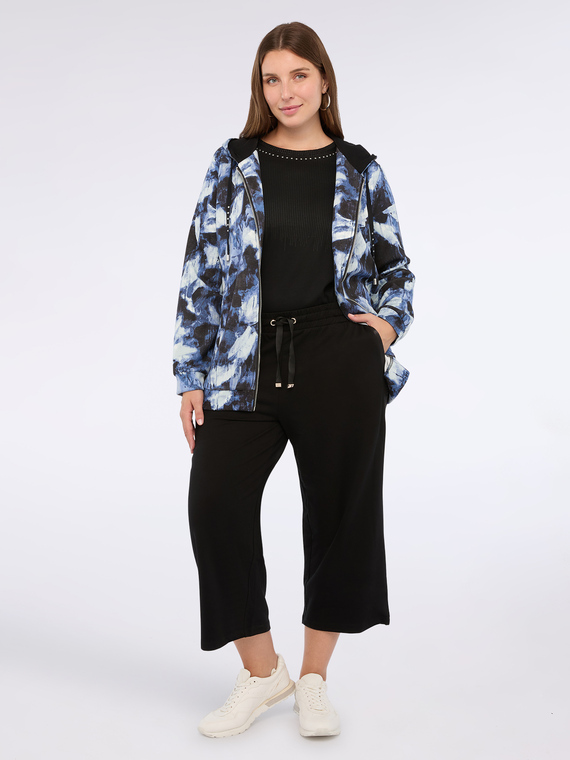 Pantaloni cropped in felpa