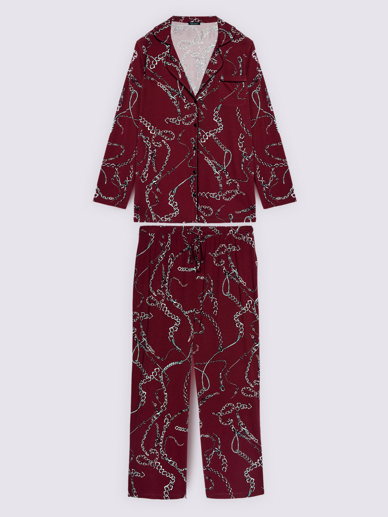 Pyjama-Set mit Kettendruck aus Baumwoll-Jersey image number 4