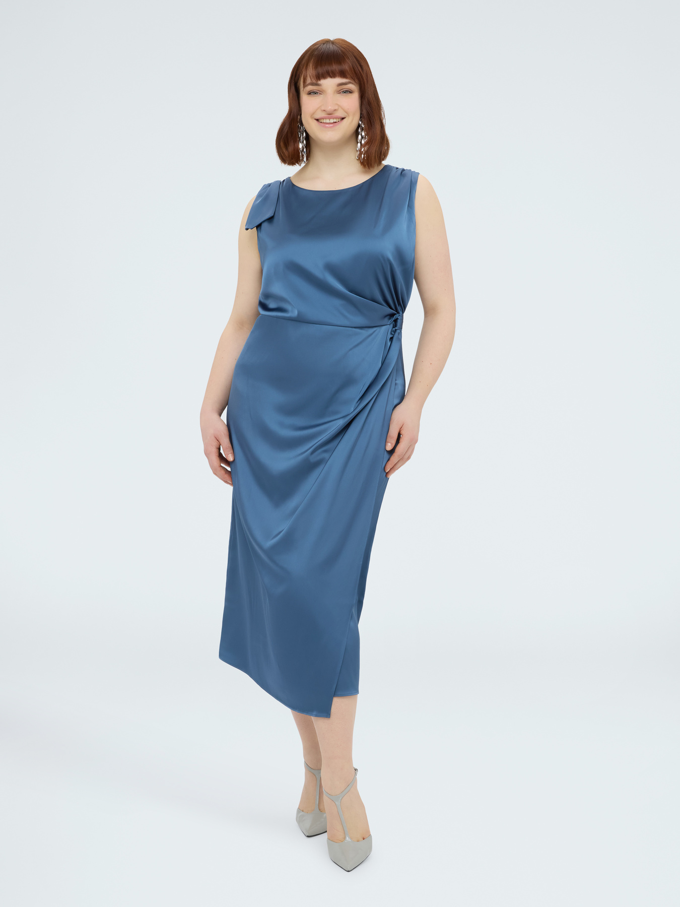 Draped satin dress image number 0