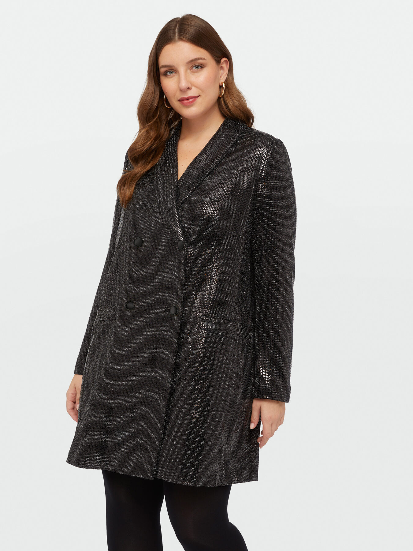 Full sequin dress blazer image number 3