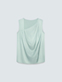 Stretch satin blouse with asymmetric draping image number 4
