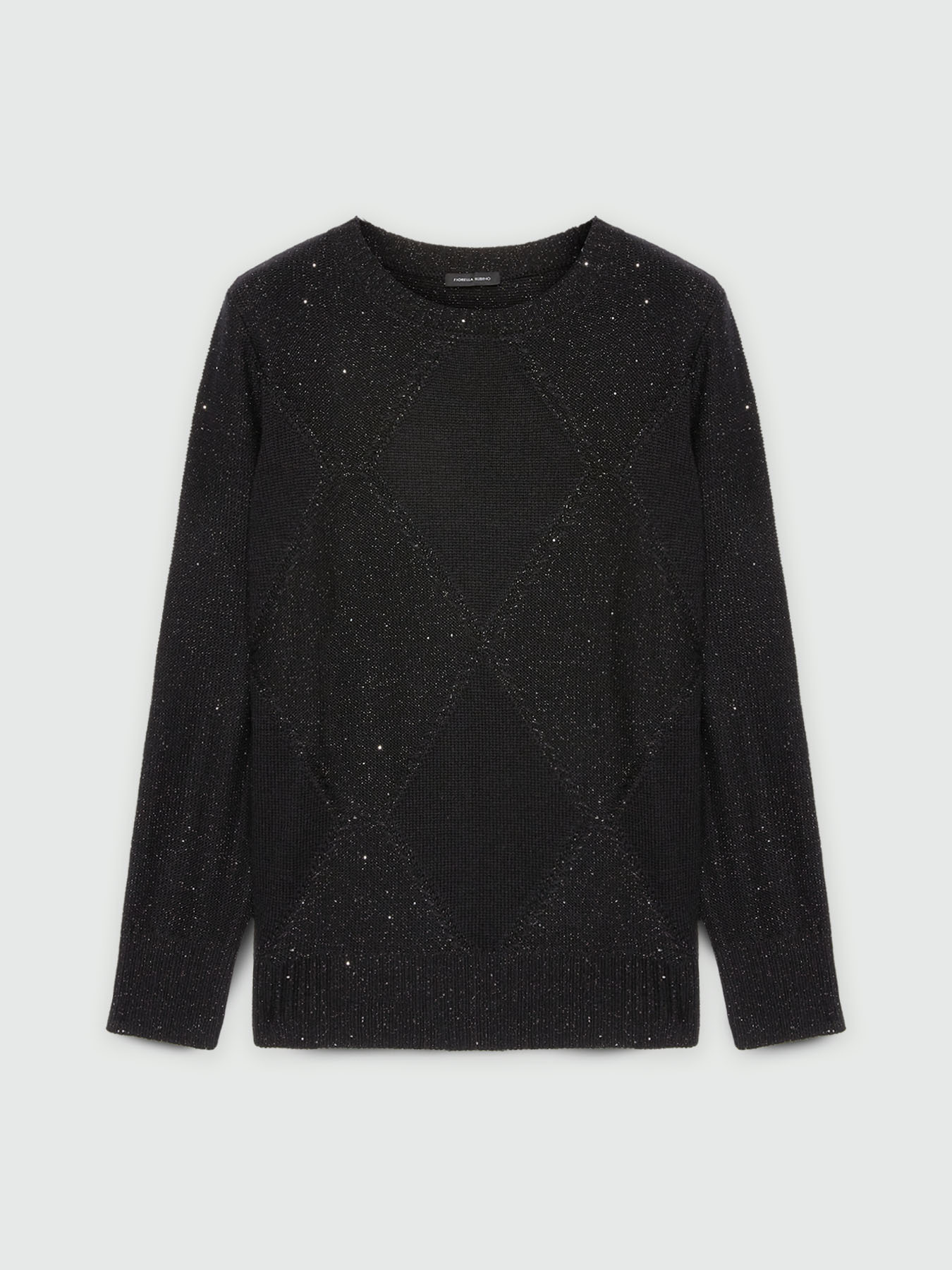 Sweater with diamond pattern and tiny sequins image number 4