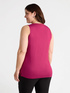 Two-fabric top with V-neck image number 1